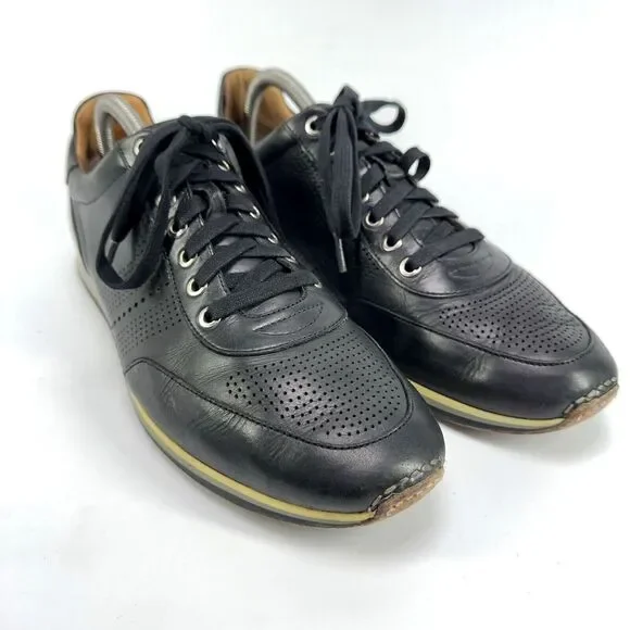 Magnanni Pueblo 14804 Men's Sz M Black Leather Casual Sneakers